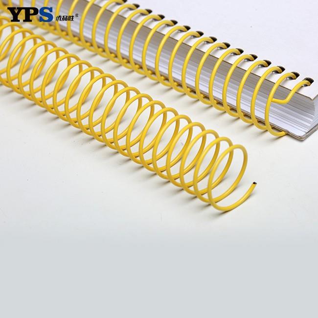 Single binding metal spiral coil close-up on bound book Single binding metal spiral coil close-up on bound book