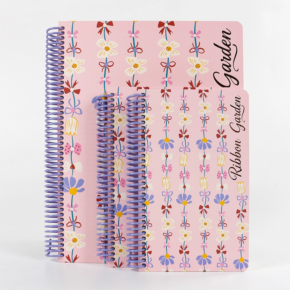 Ribbon Garden A Floral Notebook For Girls With A High Aesthetic Appeal, Featuring A Horizontal Coil Binding