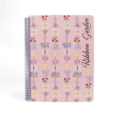 A4 Hardcover Spiral Binding Notebook With Paper Cover 100 Sheets Custom Design For Students-Gift Journal