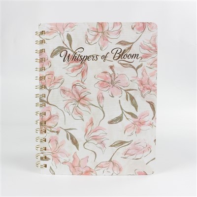 Custom Pink Flower Cover Notebook With Electroplated Gold Twin-wire Binding