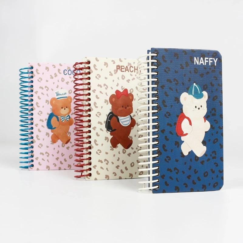 YPS Leopard Pattern Little Bear Mini A7 Coil Notebook